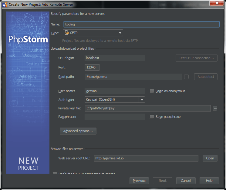 PHPStorm - Add remote server